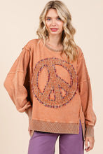 Load image into Gallery viewer, Mittoshop OVERSIZED Peace Sign Patch Sweatshirt in Persimmon
