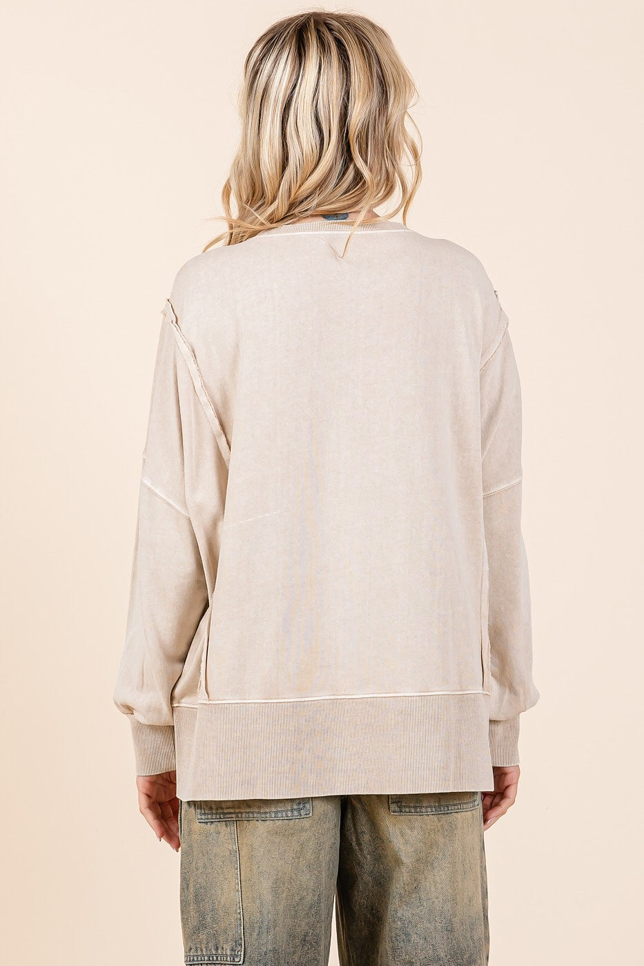Mittoshop OVERSIZED Peace Sign Patch Sweatshirt in Latte – June Adel