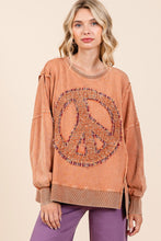 Load image into Gallery viewer, Mittoshop OVERSIZED Peace Sign Patch Sweatshirt in Persimmon
