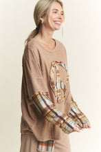 Load image into Gallery viewer, J.Her Layered Top with Peace Sign Patch in Latte
