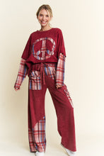 Load image into Gallery viewer, J.Her Layered Top with Peace Sign Patch in Burgundy
