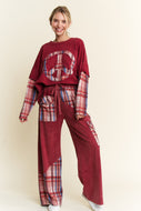 J.Her Layered Top with Peace Sign Patch in Burgundy (TOP ONLY) FINAL SALE
