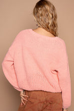 Load image into Gallery viewer, POL Chenille Knit Sweater with Multi Colored Flower Appliques in Coral
