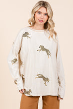 Load image into Gallery viewer, Mittoshop Mineral Washed Cheetah Print Top in Cream
