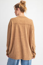 Load image into Gallery viewer, Easel OVERSIZED Heart Patched Knit Top in Camel
