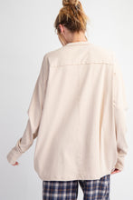 Load image into Gallery viewer, Easel OVERSIZED Heart Patched Knit Top in Beige
