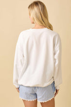 Load image into Gallery viewer, Main Strip Mixed Print Pumpkin Patchwork Lightweight Sweatshirt in White
