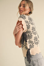 Load image into Gallery viewer, &amp;merci Floral Pattern Knit Sweater Vest in Charcoal
