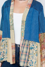 Load image into Gallery viewer, Young Threads Open Front Western Boho Kimono in Denim
