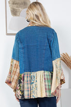 Load image into Gallery viewer, Young Threads Open Front Western Boho Kimono in Denim
