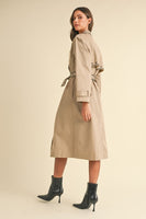 MABLE  Embroidered Trench Coat in Taupe