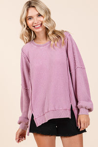 Mittoshop OVERSIZED Waffle Knit Top in Rose