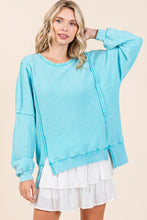 Load image into Gallery viewer, Mittoshop OVERSIZED Waffle Knit Top in Tiffany Blue
