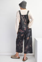 Load image into Gallery viewer, Easel Washed Floral Print Jumpsuit in Black Denim
