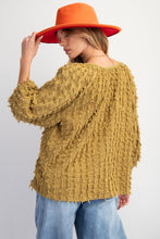 Load image into Gallery viewer, Easel Solid Color Textured and Frayed Top in Light Olive
