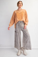 Load image into Gallery viewer, Easel Studded Heart Patch Top in Apricot
