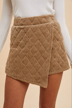 Load image into Gallery viewer, AnnieWear Quilted Textured Velvet Skort in Taupe
