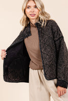 Mittoshop Mineral Washed Quilted Jacket in Black