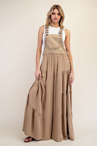 ee:some Solid Color Jumpsuit with Lace Trim Details in Coco