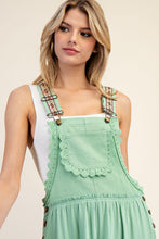 Load image into Gallery viewer, ee:some Solid Color Jumpsuit with Lace Trim Details in Pastel Green
