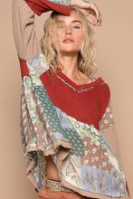 Load image into Gallery viewer, POL Overlay Baby Doll Cut Print and Knitted Top in Red Multi
