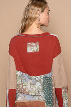 Load image into Gallery viewer, POL Overlay Baby Doll Cut Print and Knitted Top in Red Multi
