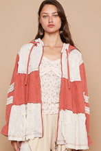 Load image into Gallery viewer, POL A-Line Hooded Zip Up Jacket in Brick Multi
