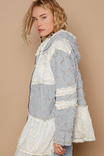 Load image into Gallery viewer, POL A-Line Hooded Zip Up Jacket in Denim Multi
