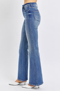 Judy Blue High Waisted Tummy Control Flare Jeans in Dark Blue