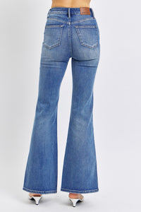 Judy Blue High Waisted Tummy Control Flare Jeans in Dark Blue