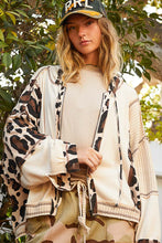 Load image into Gallery viewer, POL SEMI-CROPPED Leopard Print Hooded Top in Cream
