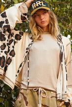 Load image into Gallery viewer, POL SEMI-CROPPED Leopard Print Hooded Top in Cream
