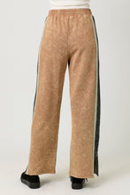 Load image into Gallery viewer, Mystree Mineral Washed Terry Knit Color Block Pants in Washed Honey
