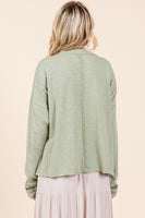 Mittoshop Star Patched Long Sleeve Top in Sage