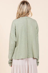 Mittoshop Star Patched Long Sleeve Top in Sage