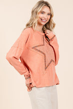 Load image into Gallery viewer, Mittoshop Star Patched Long Sleeve Top in Coral Cream
