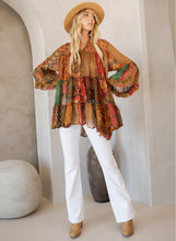 Load image into Gallery viewer, Young Threads Chic Overdyed Jhabla Top in Camel
