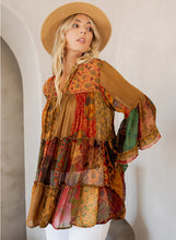 Load image into Gallery viewer, Young Threads Chic Overdyed Jhabla Top in Camel
