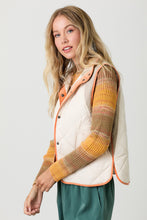 Load image into Gallery viewer, Mystree Color Block Padded Vest in Ivory Mix
