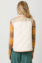 Load image into Gallery viewer, Mystree Color Block Padded Vest in Ivory Mix
