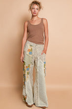 Load image into Gallery viewer, POL Relaxed Fit Twill Patchwork Pants in Almond/Yellow Multi
