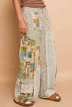 Load image into Gallery viewer, POL Relaxed Fit Twill Patchwork Pants in Almond/Yellow Multi
