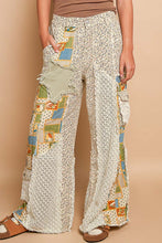 Load image into Gallery viewer, POL Relaxed Fit Twill Patchwork Pants in Almond/Yellow Multi
