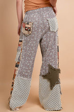 Load image into Gallery viewer, POL Relaxed Fit Twill Patchwork Pants in Choco/Scarlet Multi
