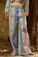 POL Mix n Match Patchwork Pants in Denim
