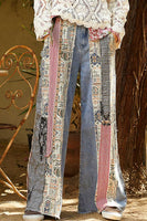 POL Mix n Match Patchwork Pants in Denim