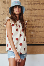 Load image into Gallery viewer, BucketList Polka Dot Print Top in Cream/Rust
