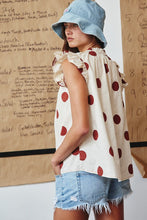 Load image into Gallery viewer, BucketList Polka Dot Print Top in Cream/Rust
