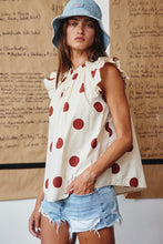 Load image into Gallery viewer, BucketList Polka Dot Print Top in Cream/Rust
