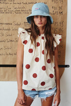 Load image into Gallery viewer, BucketList Polka Dot Print Top in Cream/Rust
